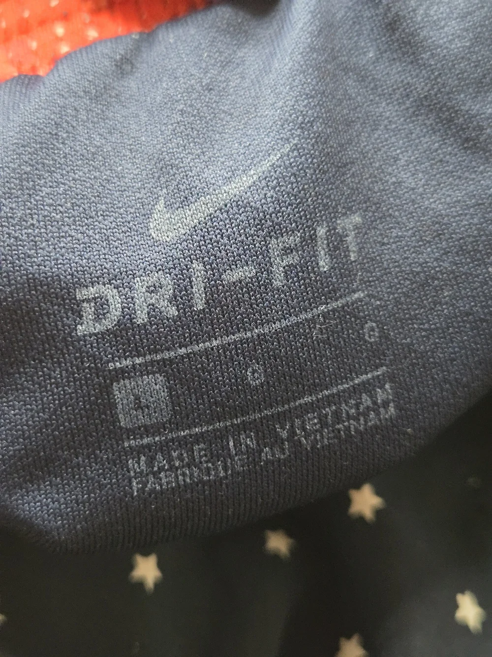 Nike Americana Navy Star Print Running Shorts with Red Trim